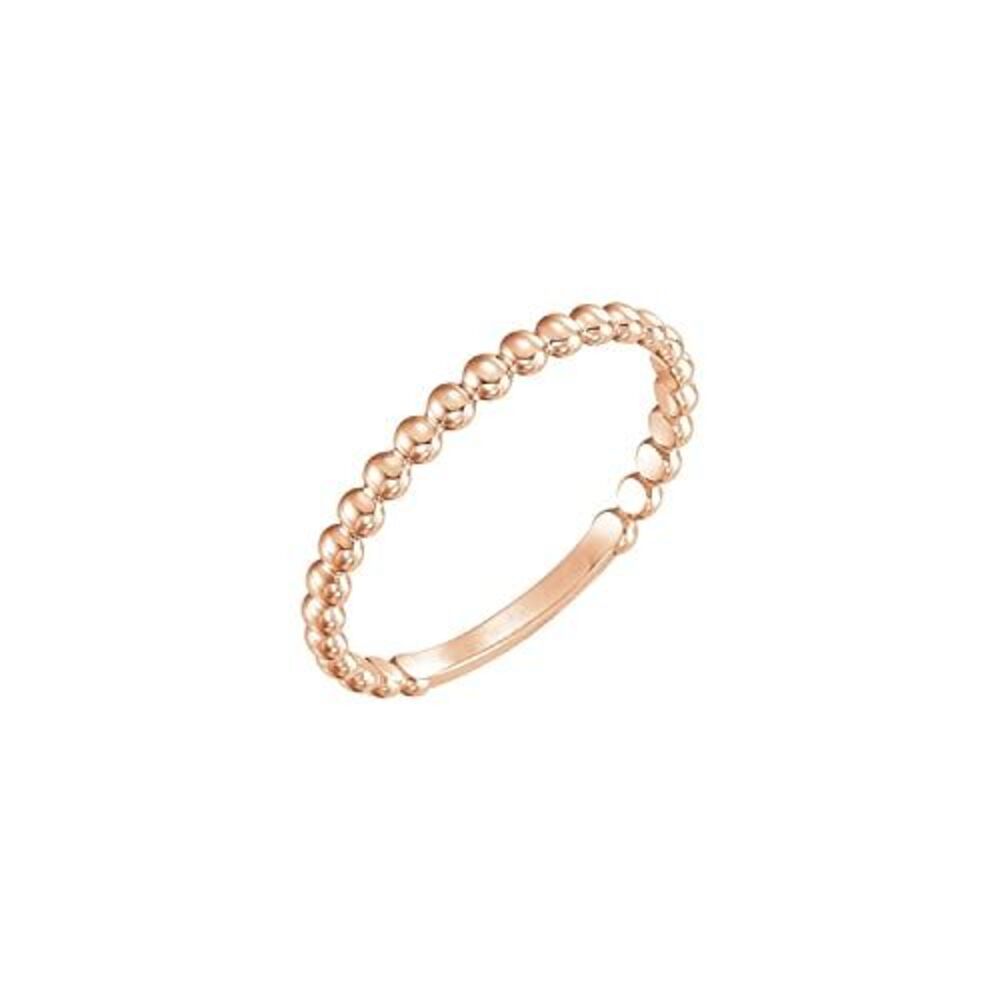 14k Rose Gold Stackable Bead Ring For Anniversary… - image 3